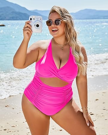 One Piece Swimsuit Push Up Tummy Control