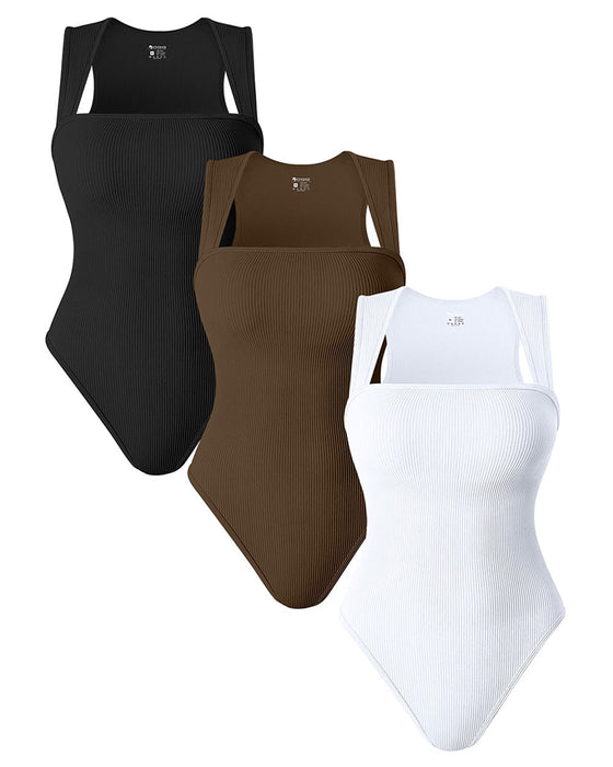 Square Neck Sleeveless Bodysuits