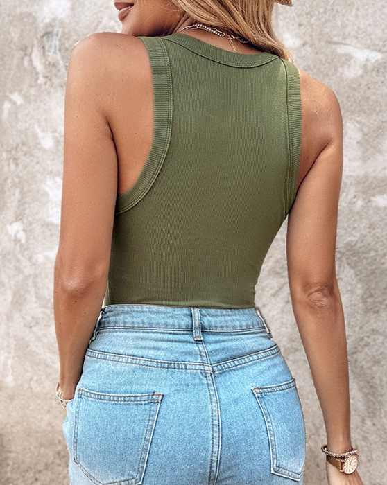 Round Neck Tank With Bra Pads