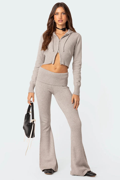 Fleur - Zip Up Hoodie, Low Rise Pant Set