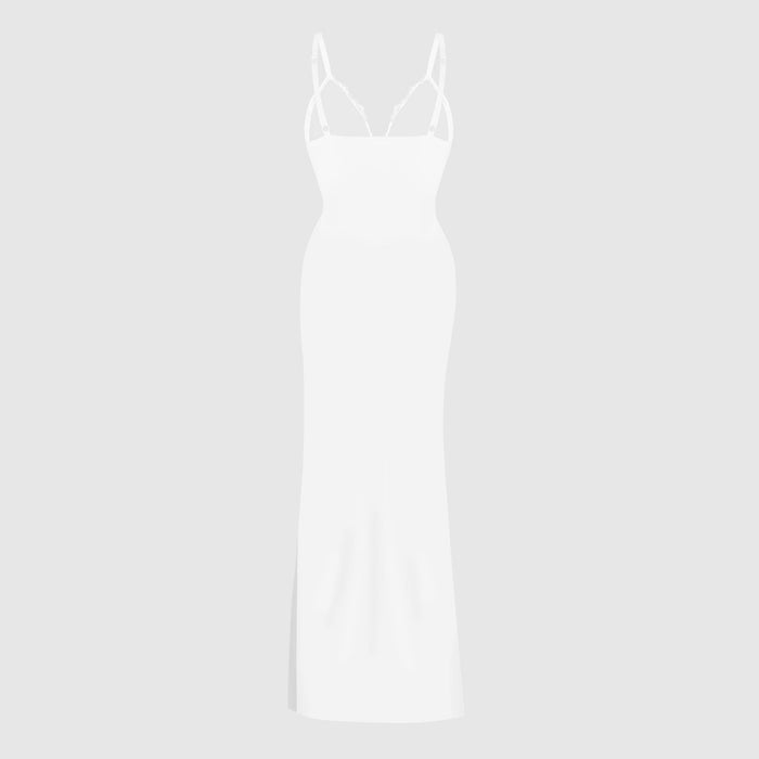 Built-In Shaper Lace Slip Maxi Dress